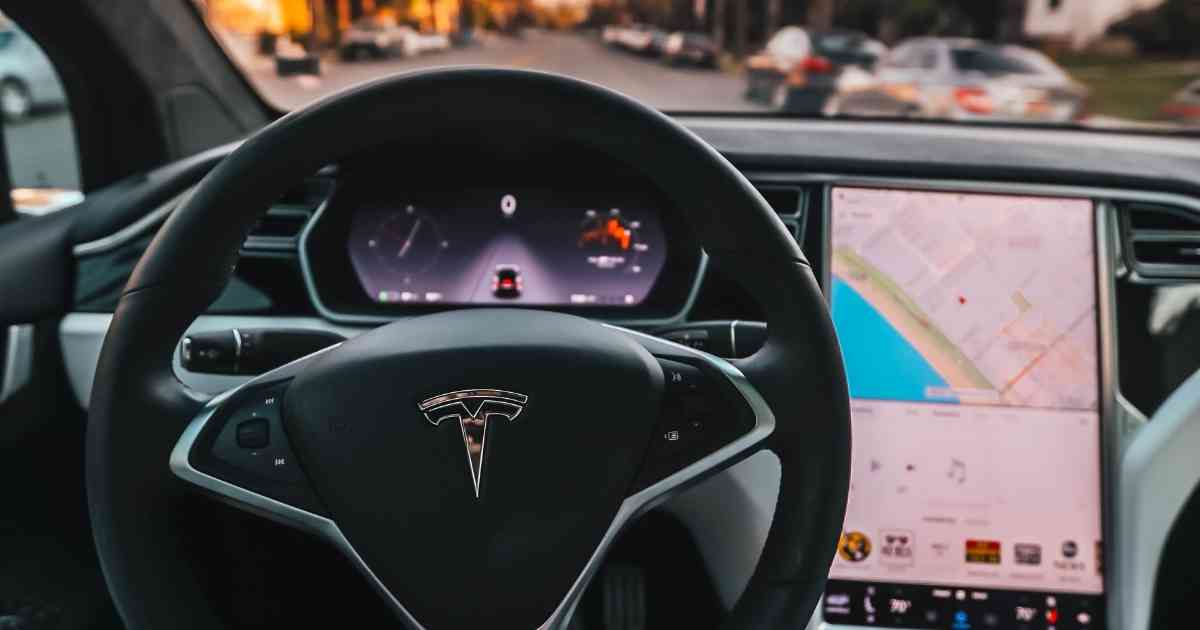 Tesla car self driving